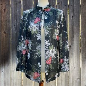 American vintage sheer floral blouse